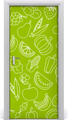 Produktbild von Tulup Türaufkleber 95x205 cm Dekorative Aufkleber Selbstklebend Wasserdichte Tapete Abnehmbar Schlafzimmer Wohnzimmer Wohnkultur - Gemüse und Früchte