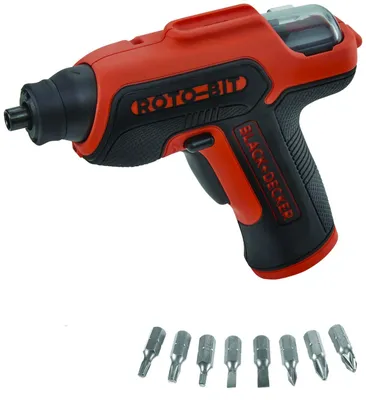 Image de Tournevis sans fil 3,6V Lithium 1,5 Ah Black + Decker Coffret métallique 8 Accessoires