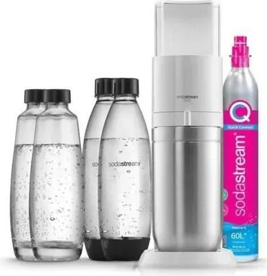 Immagine prodotto di SodaStream DUO Gasatore, bianco, incl. 2 caraffe in vetro, 2 bottiglie riutilizzabili, bombola di CO2 da 60 l