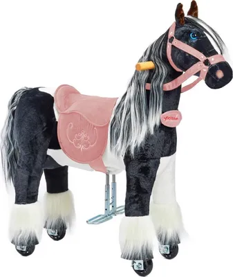 Zdjęcie produktu dla Jeżdżący mechaniczny koń Ponnie Domino S z różowym siodłem