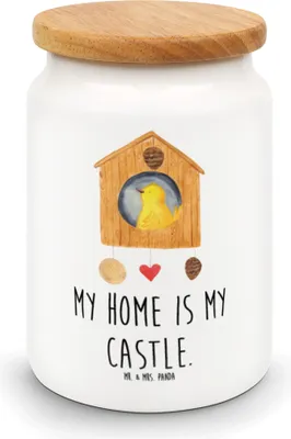 Produktbild von Mr. & Mrs. Panda behälter Vogel Haus - Weiß - Geschenk, zuckerdose, Familie, müslidose, Wohnung, Aufbewahrungsdose, Dose, Keksdose, Castle, Zuhause, Home Sweet Home