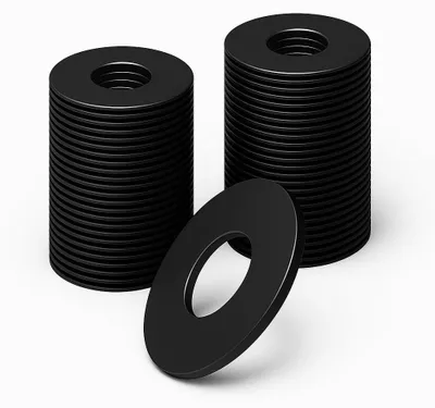 Productafbeelding van 120 platte ringen, M4 x 10 mm, van zwart roestvrij staal