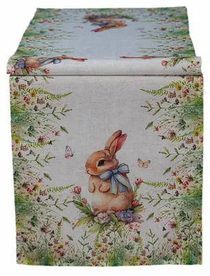 Image de Nappe Chemin de table Impression Lapin de Pâques Pâques 40 x 140 cm