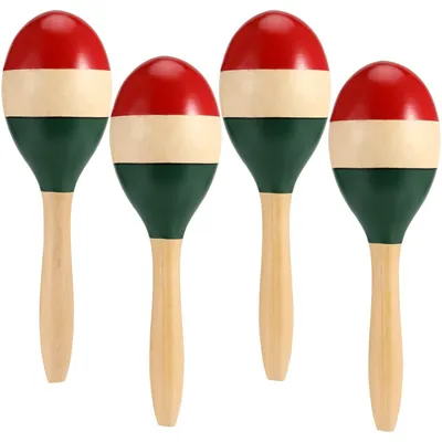 Immagine prodotto di Maracas da 10 pollici - Maracas in legno dipinte a mano - Strumento a percussione - Perfette per le feste - Ottima presa - Materiale naturale - Strumento a ritmo