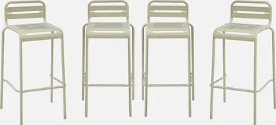 Immagine prodotto di Set 4 sedie alte bistrot in acciaio, Beige