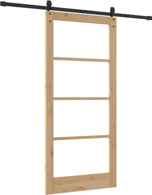 Immagine prodotto di Porta scorrevole vidaXL, 93 x 202 cm, in legno massello di pino e vetro
