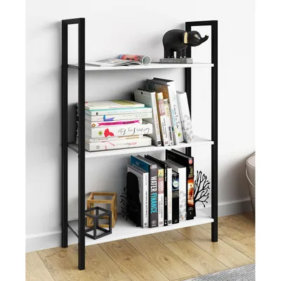 Produktbild von VCM Holz Metall Aufbewahrung Stand Regal Bücherregal Deko Bücher Standregal Flakos 3