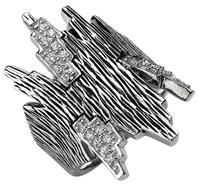 Produktbild von Ring aus 925 Silber geschwärzt mit 24 weißen Zirkonia Fingerring Damen Innenumfang 66mm  Ø21.0mm