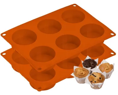 Produktbild von Muffinblech Silikon 6er Set Hitzebeständig -40°C bis 230°C