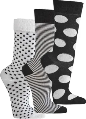 Produktbild von 2 oder 4 Paar Bambus Viskose Socken für Damen ohne Gummi schwarz weiß Gr. 35/38