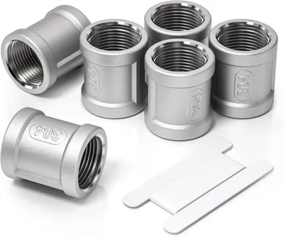 Imagen del producto de Conector de 1/4" con rosca interior BSP, acero inoxidable 304, paquete de 6 unidades, para conexiones de tuberías