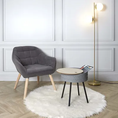 Image de Table Coffre - HOME DECO FACTORY - Eugenie - Bicolore - Design Scandinave - Multicolore