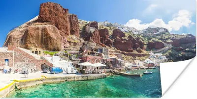 Produktbild von MuchoWow® Poster Der kleine Hafen von Oia auf Santorin in Griechenland 160x80 cm - Foto Poster