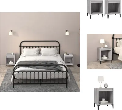 Produktbild von vidaXL Nachttische 2 Stk. Grau Sonoma 40x35x50 cm -  Nachttische