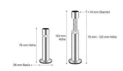 Produktbild von GPU-Halterung, verstärkt, für Grafikkarten, aus Aluminiumlegierung, höhenverstellbar, 75-122 mm