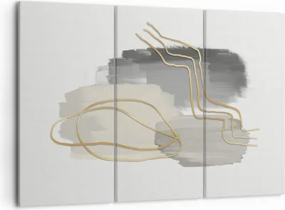 Produktbild von Bild auf Leinwand - Leinwandbild - 3 Teile - Abstraktion Stück Gold - 105x70cm - Wand Bild - Wanddeko - Wandbilder - Leinwanddruck - Bilder - Wanddekoration - Leinwand bilder - CE105x70-4149