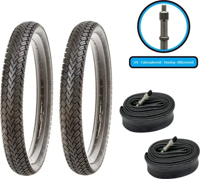 Produktbild von 2x Fahrradreifen SET 18 x 1,75 Zoll 47-355 Decke Mantel inkl. 2x DV Schlauch