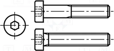 Obrázek produktu pro 100 kusů šroubů, hlava: válcová, šestihran, typ 5503267, šroubový čep HEX, 2 mm, M3x10, závit 0,5 mm