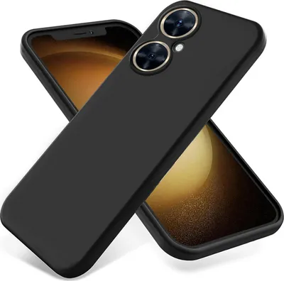 Produktbild von Silikon Hülle für Huawei Nova 11i Schutzhülle Matt Schwarz Backcover Handy Case