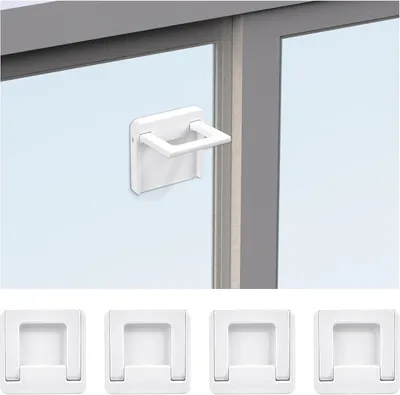 Immagine prodotto di Vicloon - Serrature per porte scorrevoli per bambini - Confezione da 4 serrature di sicurezza per bambini, adatte a porte scorrevoli - Serrature con nastro adesivo 3M - Nessuna necessità di foratura