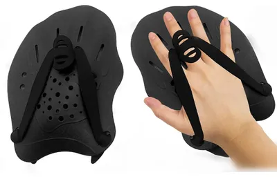 Produktbild von 1 Paar Handpaddel zum Schwimmen, Schwimmpaddel mit verstellbaren Riemen, Krafttrainingshilfe, Pool-Fitnessgerät, Zubehör für Erwachsene, Kinder, Unisex