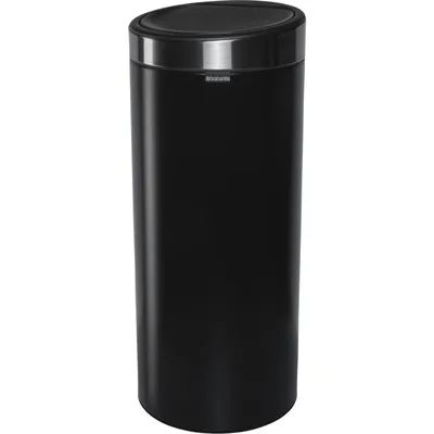Produktbild von Brabantia Touch Bin, 30L, 30 l, Rund, Kunststoff, Edelstahl, Schwarz, Manuell, Edelstahl