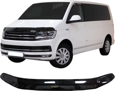 Produktbild von SCOUTT | Motorhaube Windabweiser Insekten Steinschlagschutz Für Volkswagen T6 ab 2016 long, Aerodynamisch, Einfache Montage, Getönt, Spezielle Halterungen Für Die Haube (Ohne Bohren)