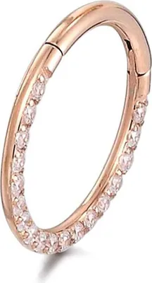 Produktbild von Karisma Roségold Titan G23 Hinged Segmentring Charnier/Conch Septum Clicker Ring Piercing Ohrring Zirkonia Stärke 1,2mm - (Durchmesser) - 10mm