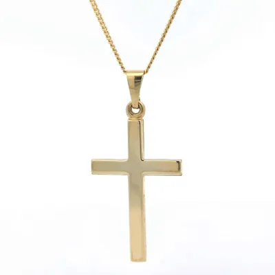 Produktbild von Gold Anhänger Kreuz  mit Goldkette massiv 333 - 8 Karat Gold 42 cm