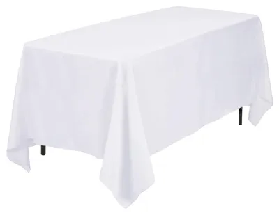Zdjęcie produktu dla Ścierełka na stół, prostokątna, 152x260 cm, biała, wykonana z poliestru, odporna na plamy i zagniecenia, można prać, 1 sztuka
