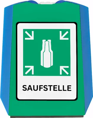 Produktbild von SAUFSTELLE Bier Parkscheibe mit Spruch und Einkaufswagenchips