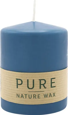 Produktbild von 100% PURE, NATURAL WAX, Stumpenkerze, Nachtblau, WENZEL, 90/70 mm, Brenndauer ca. 38h, 100% plastikfrei