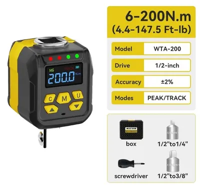 Obrázok produktu pre Adaptér pre digitálne momentové kľúče, rozsah momentu 6-400 Nm, presnosť ±2 %, model WTA-200