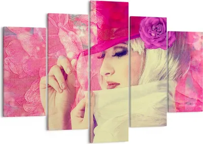 Produktbild von Bild auf Leinwand - Leinwandbild - weiblich Blumen- Blume Mode - 150x100cm - Wand Bild - Wanddeko - Leinwanddruck - Bilder - Kunstdruck - Wanddekoration - Leinwand bilder - Wandkunst - EA150x100-3141
