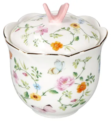 Image de Sucrier « Dancing Butterflies » avec couvercle, en porcelaine, motif papillon
