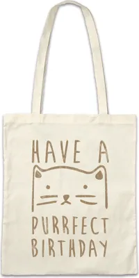 Produktbild von Urban Backwoods Have A Purrfect Birthday, Stofftasche, Farbe: Beige