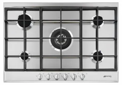 Produktbild von Smeg Gaskochfeld SLR75SGH 75 Cm 5 Kochfelder Doppelkrone Edelstahl Einbau
