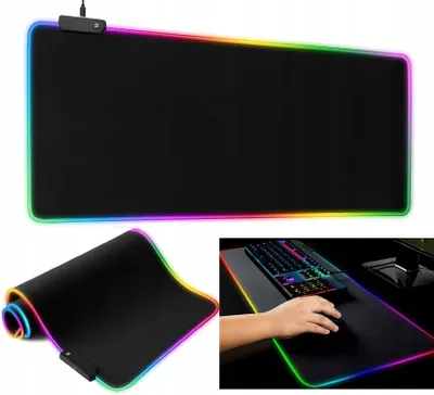 Produktbild von Gaming-Maus- und Tastaturunterlage RGB 30x80cm groß, beleuchtet XXL GZWY-WVXRI