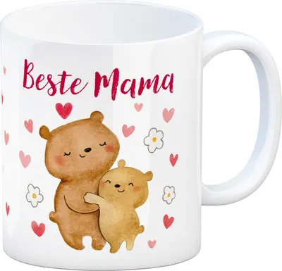 Produktbild von Bären Mutter und Kind Kaffeebecher mit Spruch Beste Mama