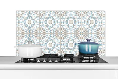 Obrázek produktu pro KitchenYeah® Odstřikovač do kuchyně - Odstřikovač do kuchyně - Ochrana stěny sporáku a dřezu - Květiny - Portugalsko - Design 100x50 - Alu-Dibond (alternativa ke skleněnému odstřikovači) - Tepelně odolný - Odstřikovač na sporák