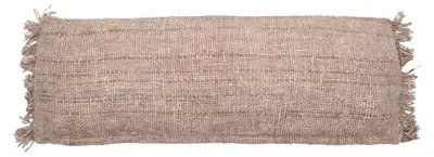Image de Housse de coussin coton beige 35x100x10cm