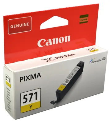 Produktbild von Canon CLI-571Y Tinte Gelb, Standardertrag, Gelb, Tinte auf Pigmentbasis, 7 ml, 1 Stück(e), 347 Seiten
