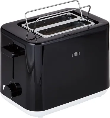 Produktbild von Braun HT1010BK  2-Scheiben-Toaster  1.000 Watt  Brötchenaufsatz