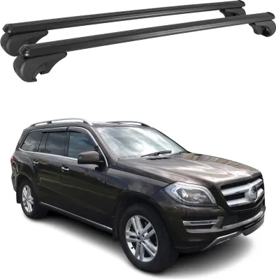 Image de Barres de toit Transversales pour Mercedes GL X166 2012-2016 Aluminium Noir