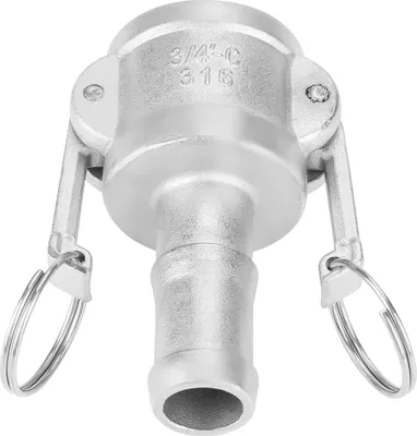 Produktbild von 1Stück Edelstahl 316 Typ C Camlock Adapter Kupplung mit Innengewinde x Außengewinde DN20 G3/4