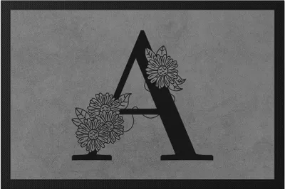 Produktbild von Buchstaben- A  mit Buchstabe Alphabet Monogramm Blumenmotiv Geschenkidee Anfangsbuchstabe