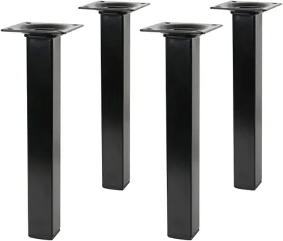 Produktbild von Eckige Möbelfüße 4er Set Ausführung Schwarz 25 x 25mm Höhe 200mm Möbelstützen