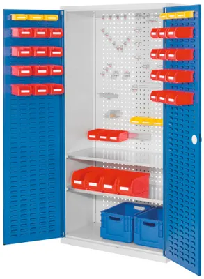 Produktbild von Kappes ®RasterPlan Werkzeugschrank 1950x1000m Modell 5 Tiefe 500mm Schlitzplattentüren enzianblau