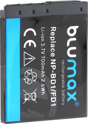 Produktbild von Blumax Akku | für Sony NP-BD1 Digitalkamera | Kapazität 700mAh  |Spannung 3,6Volt | Video- und  Kamerazubehör