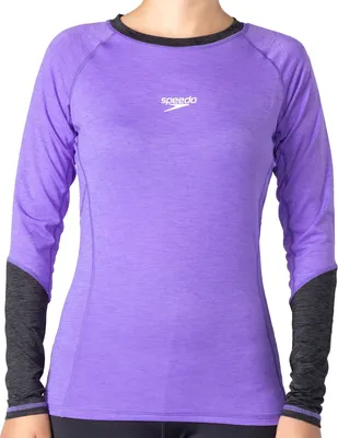 Produktbild von Speedo Lässiger weiblicher Rashguard L/S, Ultraviolett/Schwarz - M